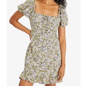 Sanctuary Women's Fresh Breeze Ditsy-Print Ruffled-Hem Dress Purple 12 NWT